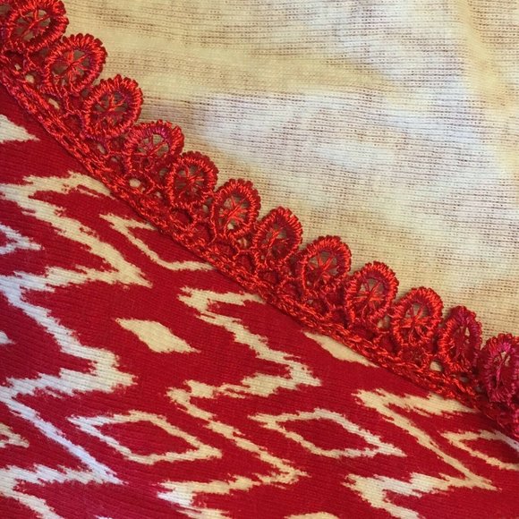 Basic Editions Top T-Shirt Red White Casual Cotton Summer Short Sleeves L 12 14 - Picture 6 of 6